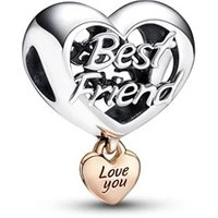 Love You Best Friend Heart Charm