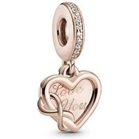 Love You Infinity Heart Dangle Charm