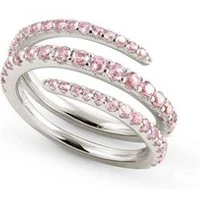 Lovelight Silver + Pink Triple Band Ring Size 56 - Ring Size 56