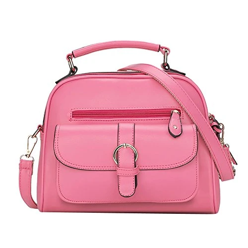 Lovely Pu Leather Top Handle Satchel Bag Messenger Bag for Women Rose