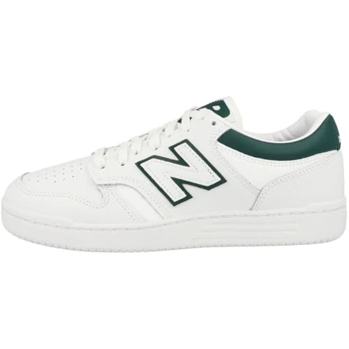 Low-Top Leather Trainers, White, 4 UK