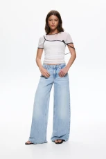Low-Waist Wide eg Jeans - Pale blue