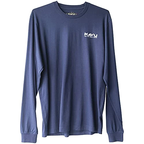 Ls Etch Art Mens Long Sleeve T-Shirt - Navy Blue Small