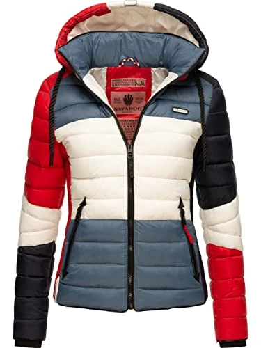 Lulana Women's Transition Jacket Lightweight Colour Blocking Quilted Jacket Multi-Culti XS - 3XL, Multicolour French tricoloree, S