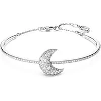 Luna Crystal Moon Rhodium Bangle