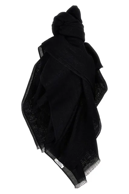 Lurex cashmere scarf - Black