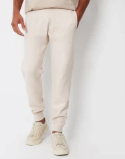 Luxe Men's Ecru Knitted Joggers