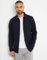 Luxe Men's Navy Heavyweight Long Sleeve Shirt