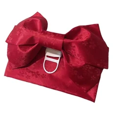 Luxurious Japanese Kimono Waist Sash in Crimson