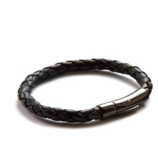 Luxury Black On Black Leather Bracelet Luxury Black On Black Leather Bracelet