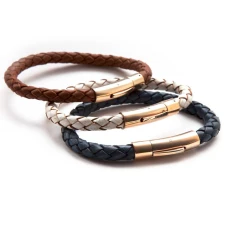 Luxury Leather and Rose Gold Bracelet Luxury Leather and Rose Gold Bracelet