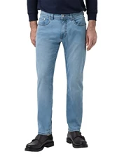 Lyon Tapered Jeans for Men, Tapered Fit, with Stretch Content, Elastic Denim Jeans in Distressed Look, Straight Leg, Blue, light blue, 38 W/34 L
