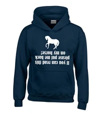 M 12-14 (40") | IF You CAN Read This Please Put ME Back ON My Horse | Navy Hoodie