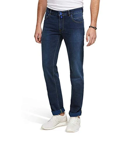 M 5 BY  Men's Jeans M5 Slim 9-6207 - Five Pocket Denim Slim Trousers in Used Look - Blue - W30/L32