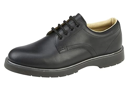 , M181, Men's Leather Uniform Shoe with PVC/Nitrile Sole (Black Waxy Leather, Numeric_8)