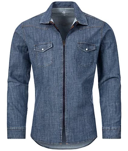 M54 Men's Jeans Shirt Transition Jacket - Blue - Small