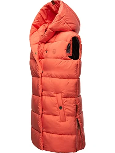 Madilynaa Women's Warm Quilted Gilet with Hood XS - XXL, coral, S
