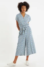 Mafalda Periwinkle Cropped Jumpsuit - Blue