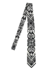 Maiolica print tie White/Black Size U