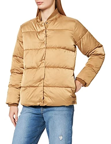 Maison Women's Short Length Technical Down Jacket, Brown (Sand 37), Large