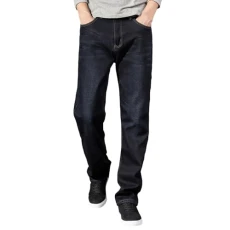 Male Slim/Straight Fit Jeans Men's Thermal Trousers, Snow Trousers, Teddy Fleece, Warm Lined Winter Trousers, Straight Leg, Plush Fleece, Thermal Jeans Jeans for Men, Pure Vintage Trouser Trousers,
