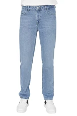 Man Normal Waist Straight Leg Straight Jeans Blue