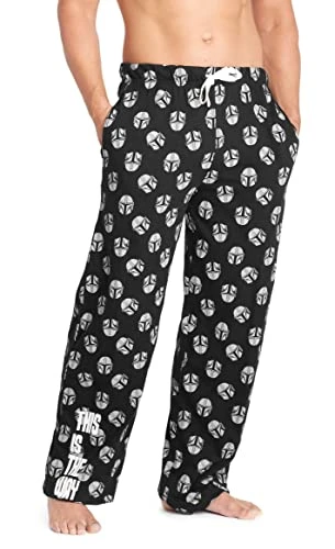 Mandalorian Lounge Pants for Men (Black/Grey, L)