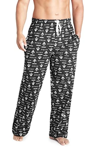 Mandalorian Lounge Pants for Men (Black/White, S)