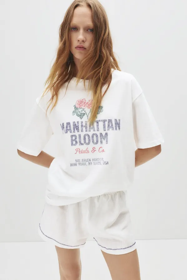 Manhattan Bloom T-Shirt - Ice