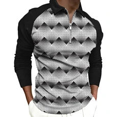 Man's Golf Polo Shirt Relaxed Fit 3D Print Mens Golf Polo Shirts Golf top Henley t Shirts for Men Quick-Dry Party Graduation Colorful T Shirt top Men's Activewear Shirts & Tees Black