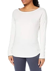 Marc O’Polo Body & Beach Women's Mix W-Shirt LS Crew Neck Pyjama top, White (Off-White 102), XL