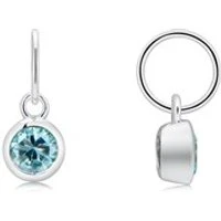 March Birthstone Crystal Pendant Charm - Silver