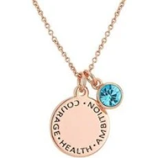 March Birthstone Rose Gold Necklace