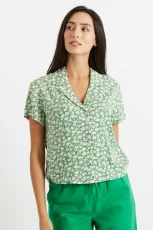 Marika Periwinkle Print Resort Shirt - Green