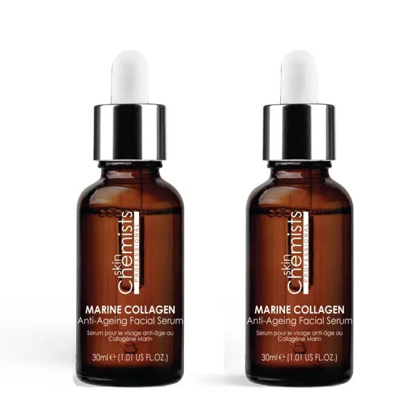 Marine Collagen Anti-Ageing Facial Serum 30ml x Duo Pack - White