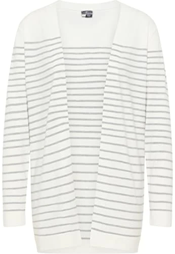 Maritim Women's Cardigan, Wool White Grey Melange, XL/XXL