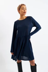 Marylene Marl Throw On Mini Dress in Navy Elastane 2