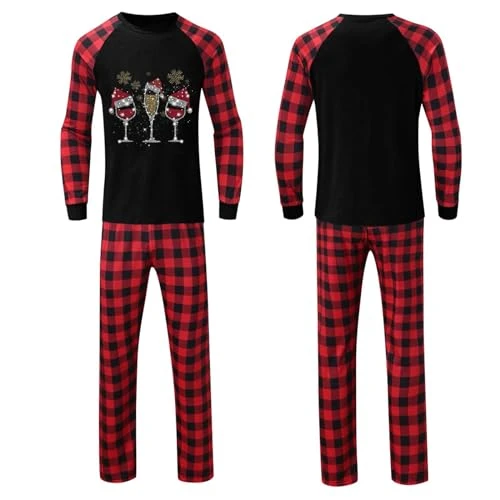 Matching Christmas Pjs for Family Baby Long Sleeve Plus Size Reindeer Print Xmas Pjs Family with pocket Comfy Pyjamas Christmas Matching Family Pajamas Sets Matching Sets Warehouse Deals Clearance