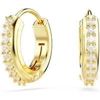 Matrix Gold White Crystal Hoop Earrings