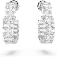 Matrix Heart Hoop Earrings - Silver