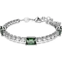 Matrix Mixed Cuts Green and White Tennis Bracelet