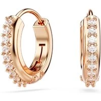 Matrix Rose Gold White Crystal Hoop Earrings