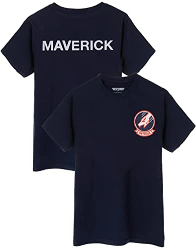 Maverick T-Shirt for Men Adults | Movie Sequel Logo | Navy Blue Outfit Clothes