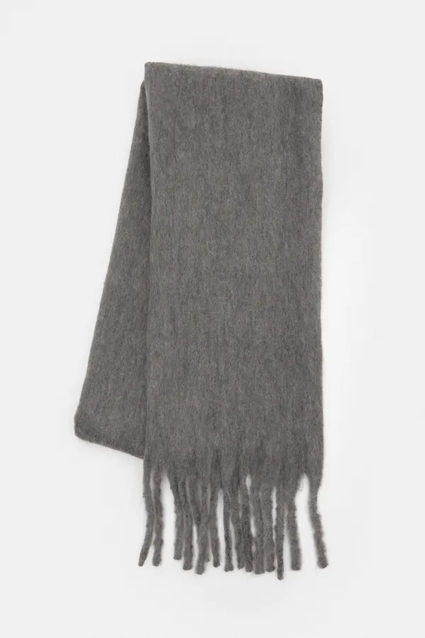 Maxi Mohair-Effect Scarf - Anthracite grey
