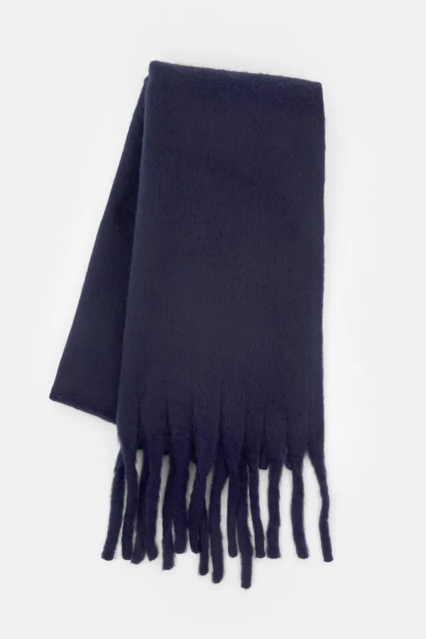 Maxi Mohair-Effect Scarf - Dark blue