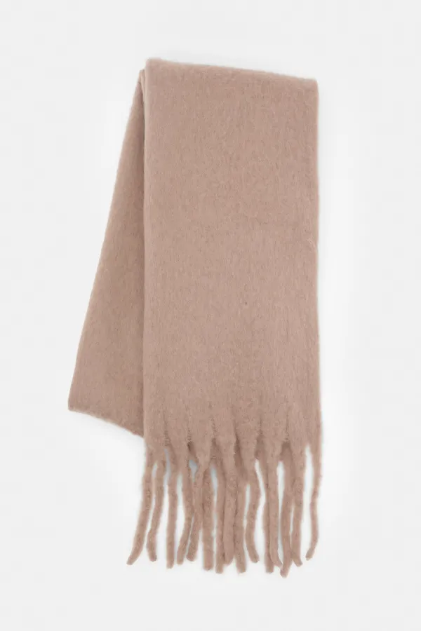 Maxi Mohair-Effect Scarf - Taupe