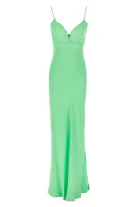 Maxi satin dress Green Size