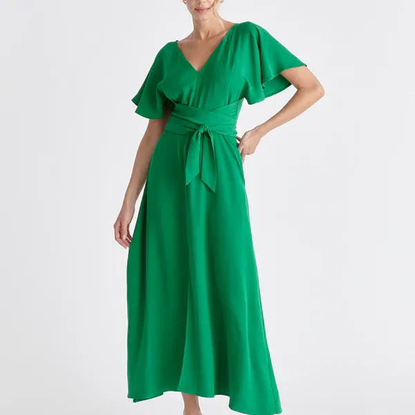 Maxi waist tie dress