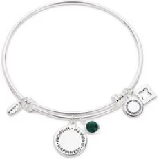 May Birthstone Bangle - Silver