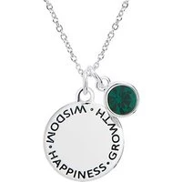 May Birthstone Necklace - Silver